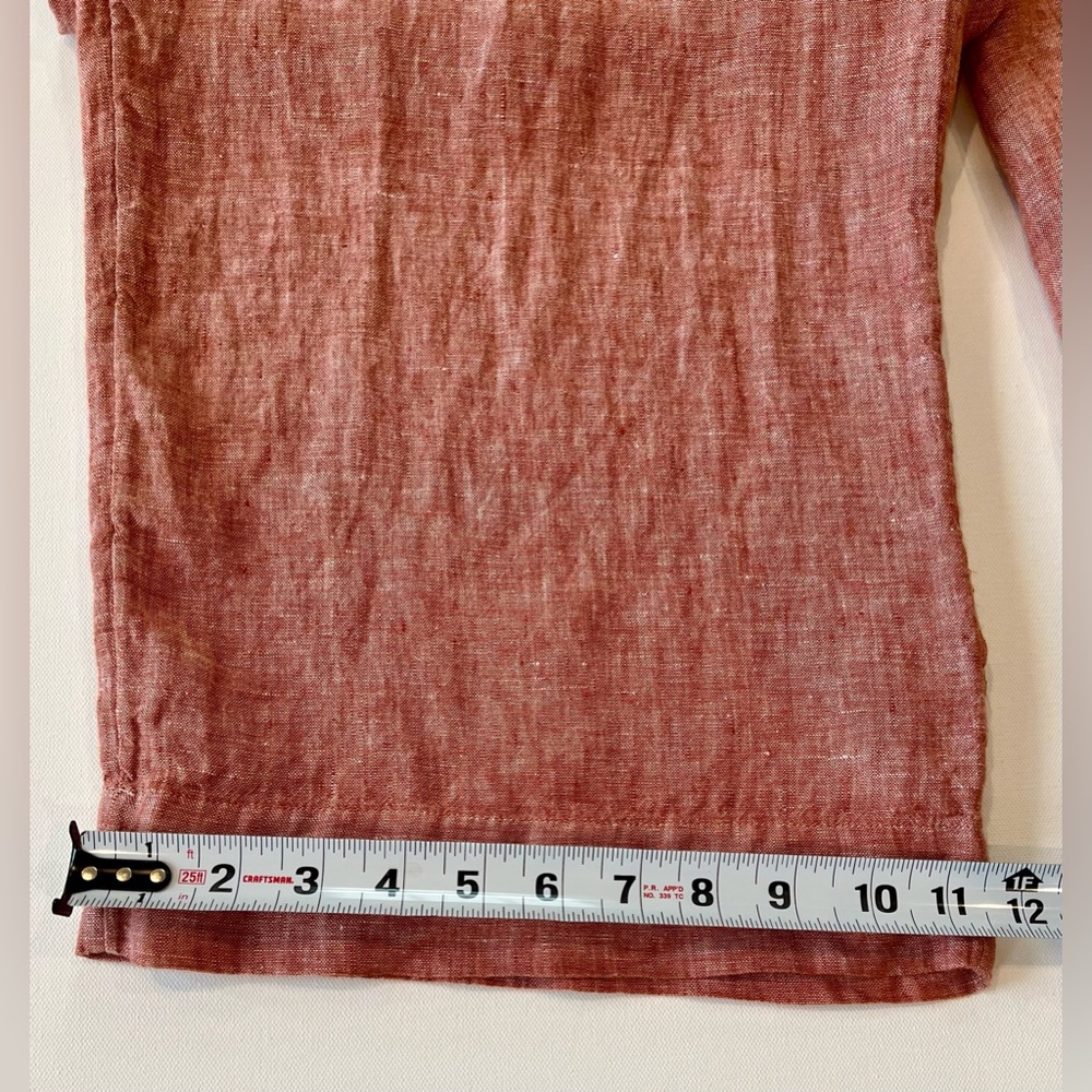 Tahari 100% Linen High Waist Wide Leg Pants Rust Terracotta Chili Flowy - Picture 4 of 11